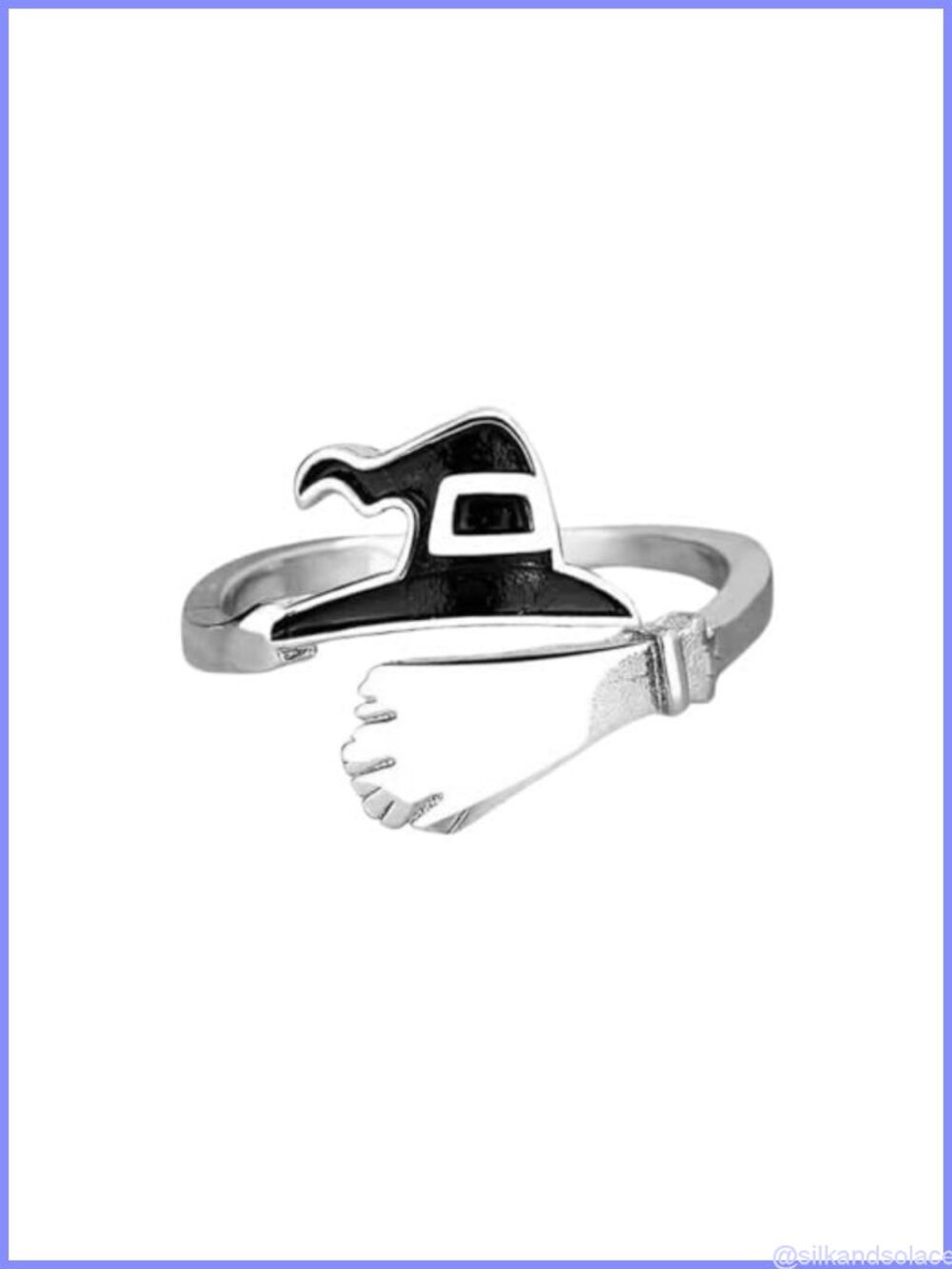 Adjustable Halloween Ghost Pumpkin Open Ring Band Witch Hat Broom Statement